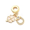 Rack Plating Brass Clear Cubic Zirconia European Dangle Charms KK-Q017-28G-1