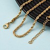 3MM 304 Stainless Steel Rope Chain Necklaces NJEW-P338-01B-G-3