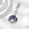 Natural Lapis Lazuli Chips Beads & Alloy Tree of Life Pendant Decorations HJEW-JM03128-02-1