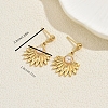 Fan Stainless Steel Dangle Stud Earrings MC7429-2