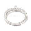 Rack Plating Brass Clear Cubic Zirconia Number 5 Adjustable Rings for Women RJEW-S407-09P-05-3