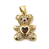 Brass Micro Pave Cubic Zirconia Pendants KK-K258-24H-G-RS-1