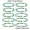 10Pcs Saint Patrick's Day Resin & Brass & Alloy Beads Stretch Bracelets for Women BK9964-1-1