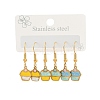 Ocean Series 304 Stainless Steel Enamel Dangle Earrings LS-EJEW-K017-01A-G-4