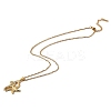 304 Stainless Steel Crystal Rhinestone Seahorse & Starfish Pendant Rope Chain Necklaces for Women STAS-Z101-08G-1