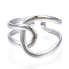 Non-Tarnish 304 Stainless Steel Knot Open Cuff Ring LS-RJEW-N040-06-2