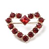 Heart Alloy Rhinestone Brooch Pins JEWB-Z034-07G-1