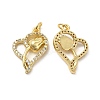 Brass Micro Pave Clear Cubic Zirconia Pendants KK-E068-VB192-1