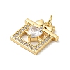 Rack Plating Brass Cubic Zirconia Pendants KK-K349-22G-2