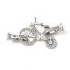 Brass Pave Clear Cubic Zirconia Fold Over Clasps KK-M320-18P-1