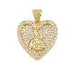 Brass Micro Pave Cubic Zirconia Pendants KK-P323-11B-G01-1