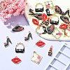 30Pcs 6 Styles Rack Plating Alloy Enamel Pendants ENAM-CJ0004-75-5