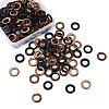 Craftdady 200Pcs 2 Colors Dyed Wood Jewelry Findings Coconut Linking Rings COCO-CD0001-01-4