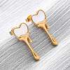 304 Stainless Steel Natural White Shell Stud Earrings EJEW-Z118-01G-1