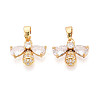 Brass Micro Pave Cubic Zirconia Charms KK-N272-10G-1