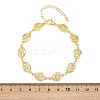 Teardrop Brass Micro Pave Clear Cubic Zirconia Link Chain Bracelets for Women BJEW-A090-02G-5