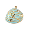 304 Stainless Steel Rhinestone Pendants STAS-P408-15G-1