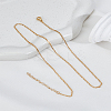1Pc Gold Plated Tin Alloy Cable Chain Necklaces NJEW-LP0010-01-1
