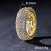 Brass Micro Pave Clear Cubic Zirconia Finger Rings for Women FS-WG796B2-05-3