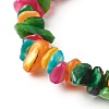 Natural Dyed Chip Shell Beads Stretch Bracelets for Children BJEW-JB06395-01-4