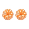 Resin Orange Stud Earrings LS-EJEW-B136-01-5