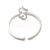 Non-Tarnish Hollow Cat 304 Stainless Steel Open Cuff Rings for Women RJEW-N048-07P-3