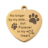Valentine's Day PVD Vacuum Plating 201 Stainless Steel Pendants STAS-L079-24G-05-1