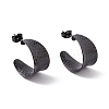 Ion Plating(IP) 304 Stainless Steel Chunky C-shape Stud Earrings EJEW-P198-12EB-1
