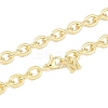 Brass M Pendant Cable Chain Necklace Making KK-U020-01G-3