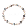 Natural Cultured Freshwater keishi Pearl & Seed Beads Streth Bracelets for Women BJEW-JB13181-2