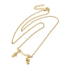Brass Micro Pave Clear Cubic Zirconia Girls and boys Pendant Necklaces for Valentine's Day LS-NJEW-K381-01C-G-2
