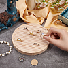 Flat Round 6-Slot Wood Ring Display Stands RDIS-WH0002-22-3