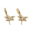 Rack Plating Brass Clear Cubic Zirconia European Dangle Charms KK-Q006-59G-02-1