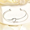 Non-Tarnish Knot Shape Cuff Bangle LS-BJEW-N013-007-1