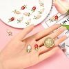 15Pcs 3 Colors Golden Plated Alloy Enamel Pendants ENAM-YW0006-07-5