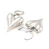 Rack Plating Brass Heart Dangle Leverback Earrings EJEW-A028-22P-2