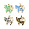 Brass Micro Pave Clear Cubic Zirconia Pendants KK-A221-17G-1
