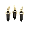 Natural Obsidian Double Terminal Pointed Pendant G-H097-01G-07-1