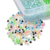 3600Pcs 8 Color Luminous Transparent Glass Seed Beads SEED-YW0001-83-4