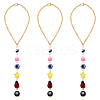 3Pcs Evil Eye Plastic with Iron Pendant Decorations HJEW-CN0001-26-1