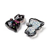 Transparent Resin Bowknot Kitten Decoden Cabochons RESI-M045-07C-2