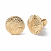 Ion Plating(IP) 304 Stainless Steel Textured Flat Round Stud Earrings for Women EJEW-F300-02G-1