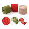 3 Rolls 3 Colors Polyester Imitation Linen Wrapping Ribbon OCOR-YS0001-02A-4