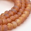 Full Rainbow Plated Faceted Rondelle Glass Beads Strands EGLA-J054-4x3mm-FR03-1