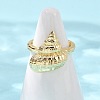 Ocean Theme Brass Cuff Rings RJEW-C135-01G-04-3