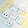 Square Glass Ear Fake Plugs EJEW-H105-24G-A-2