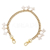 Alloy Enamel Flower Charm 304 Stainless Steel Cuban Link Chain Bag Decorative Chains FIND-JF00160-01-1