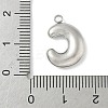 304 Stainless Steel Initial Pendants STAS-S186-12C-P-3