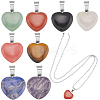 DIY Natural Mixed Gemstone Heart Pendant Necklaces Making Kit G-BBC0001-51-1