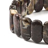 Natural Mexican Agate Oval Stretch Bracelets BJEW-D036-03-3